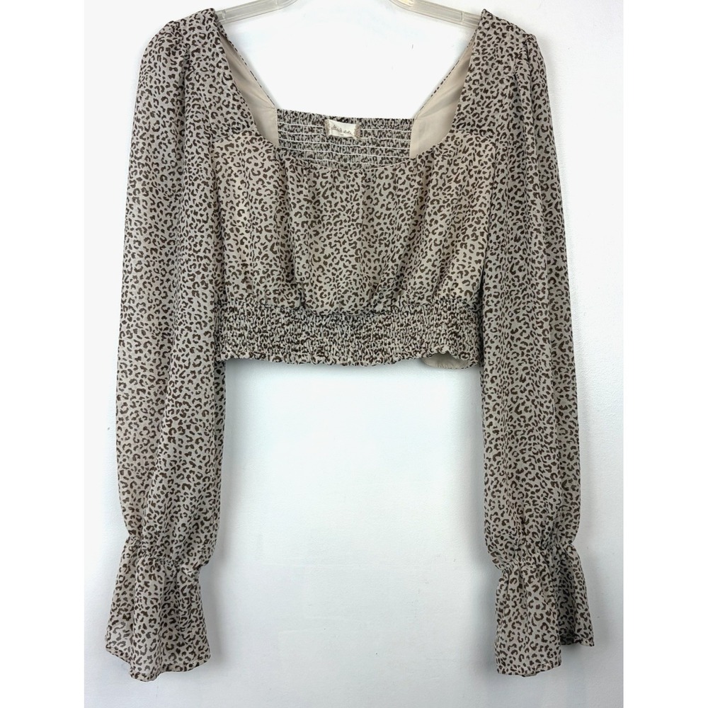 Altard State Crop Top Womens Medium Long Sleeve Babydoll Smocked Fairy